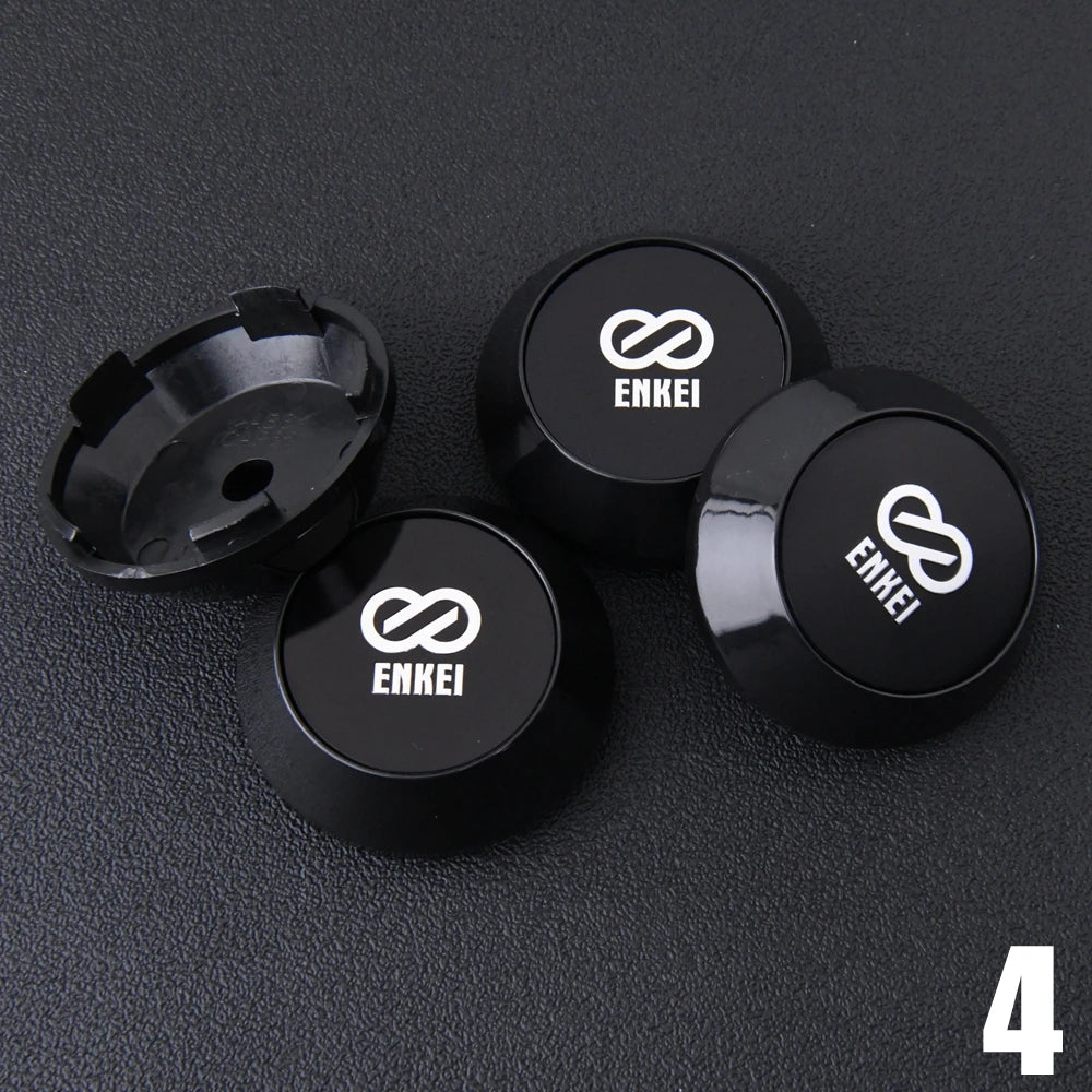 4PCS JDM ENKEI RPF1 Rim Cap 60Mm Clip Sport Wheel Center Cap ENKEI 15" Racing Wheel Cover Hub Cap Black & Silver