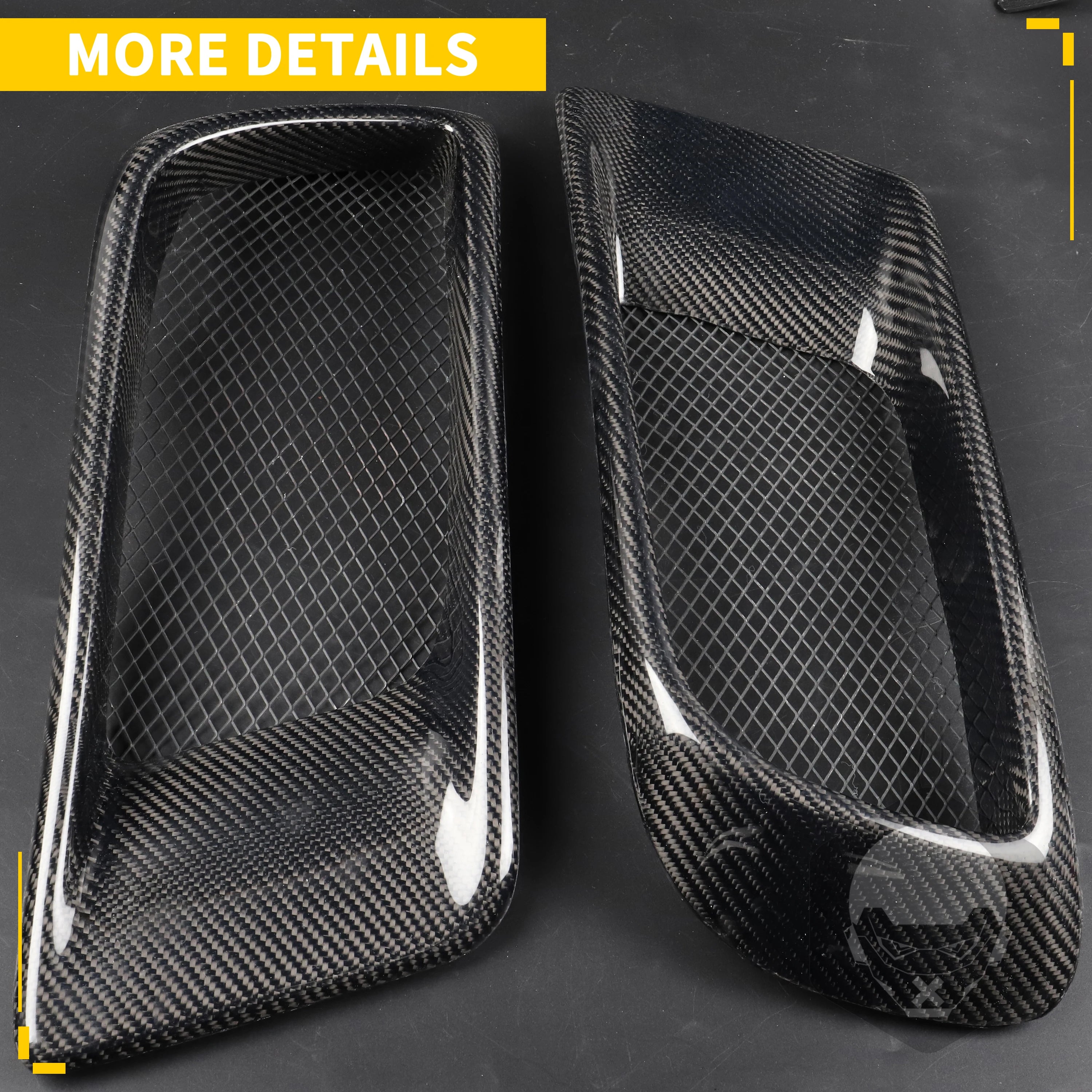 For Lancer Evolution EVO X 10 Gen 2008-2010 Ralliart Style Front Bumper Side Air Duct Intake Real Carbon Fiber Black 1 Pair