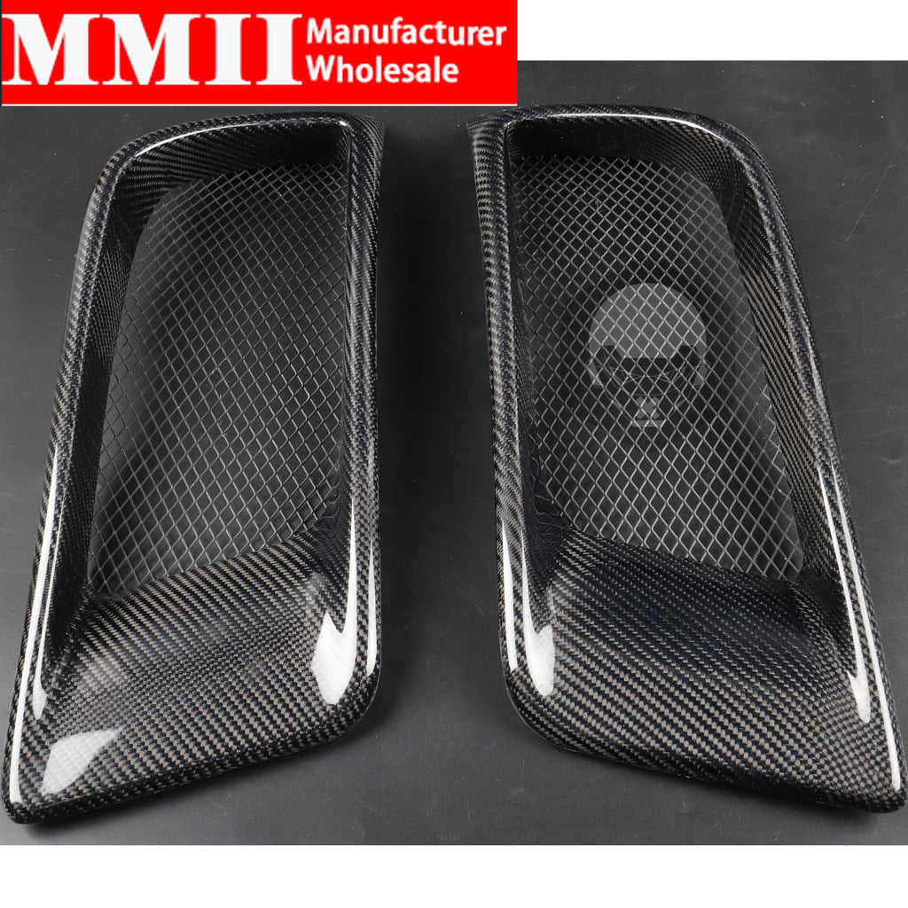For Lancer Evolution EVO X 10 Gen 2008-2010 Ralliart Style Front Bumper Side Air Duct Intake Real Carbon Fiber Black 1 Pair
