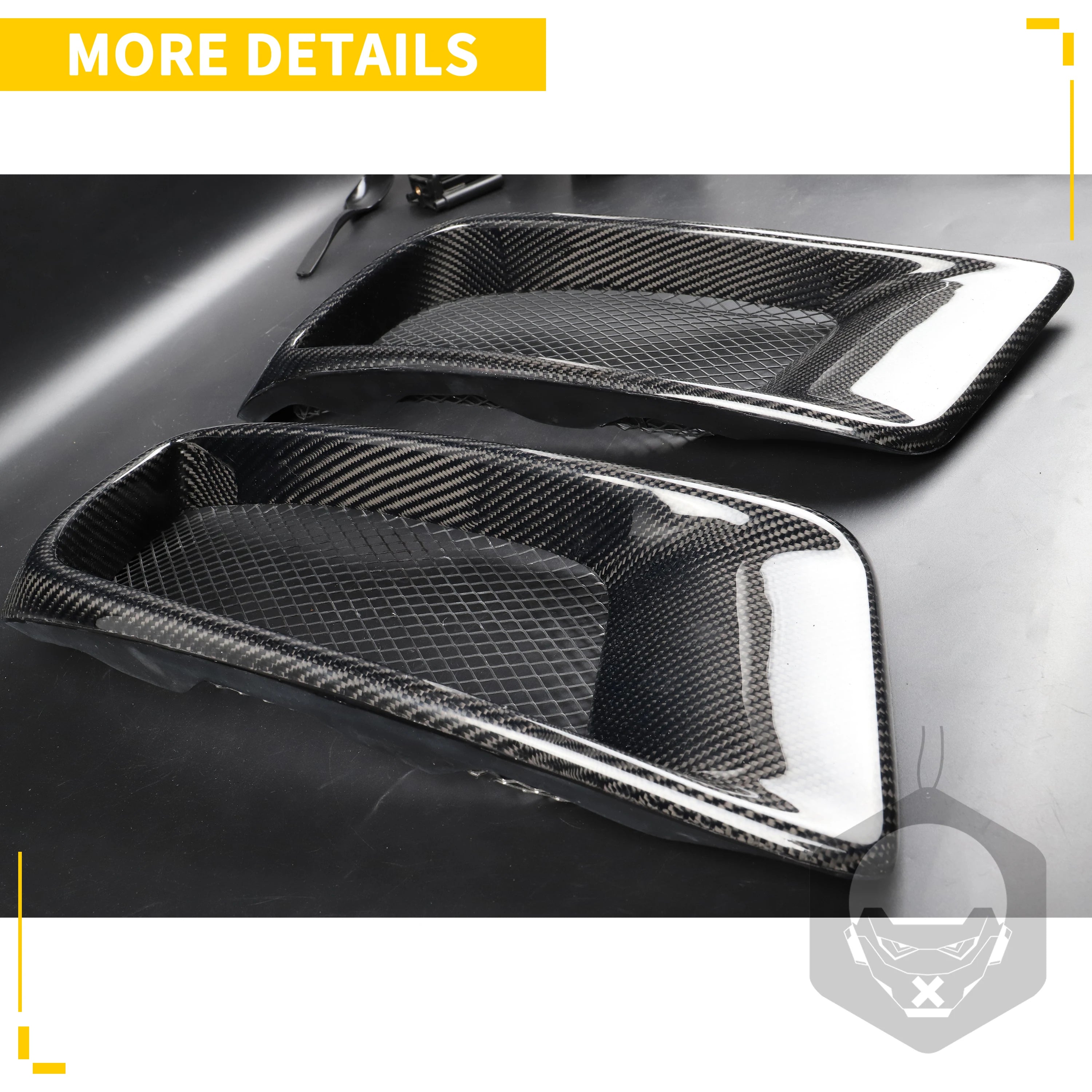 For Lancer Evolution EVO X 10 Gen 2008-2010 Ralliart Style Front Bumper Side Air Duct Intake Real Carbon Fiber Black 1 Pair