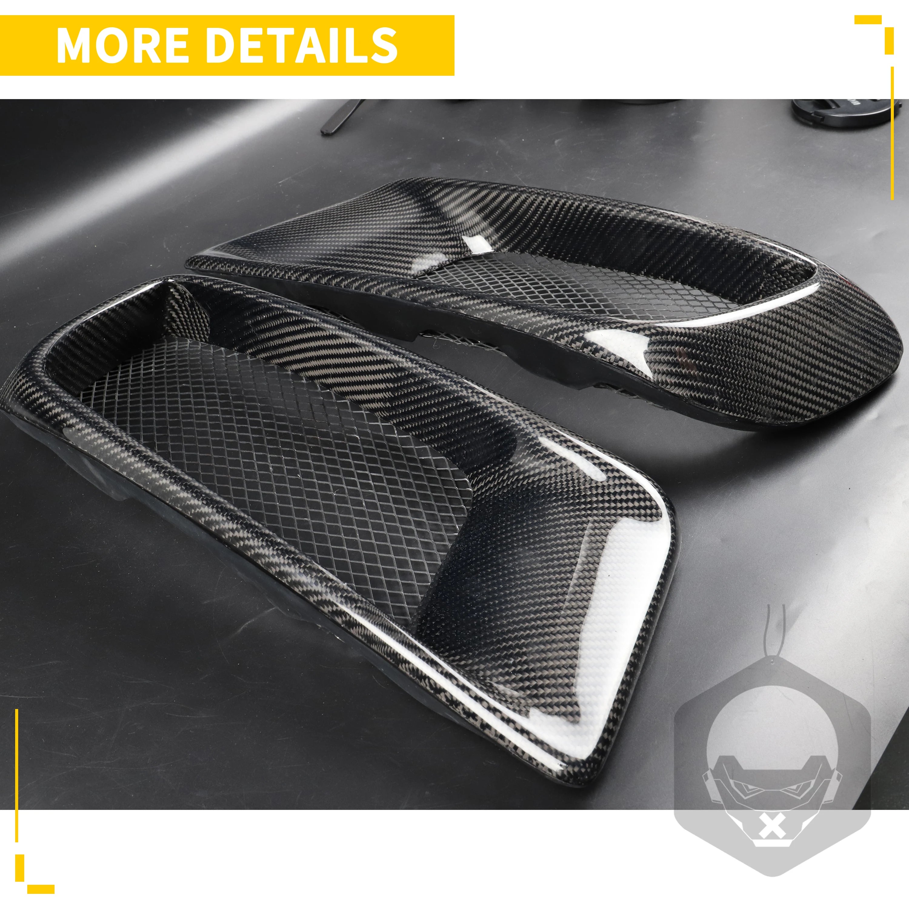 For Lancer Evolution EVO X 10 Gen 2008-2010 Ralliart Style Front Bumper Side Air Duct Intake Real Carbon Fiber Black 1 Pair