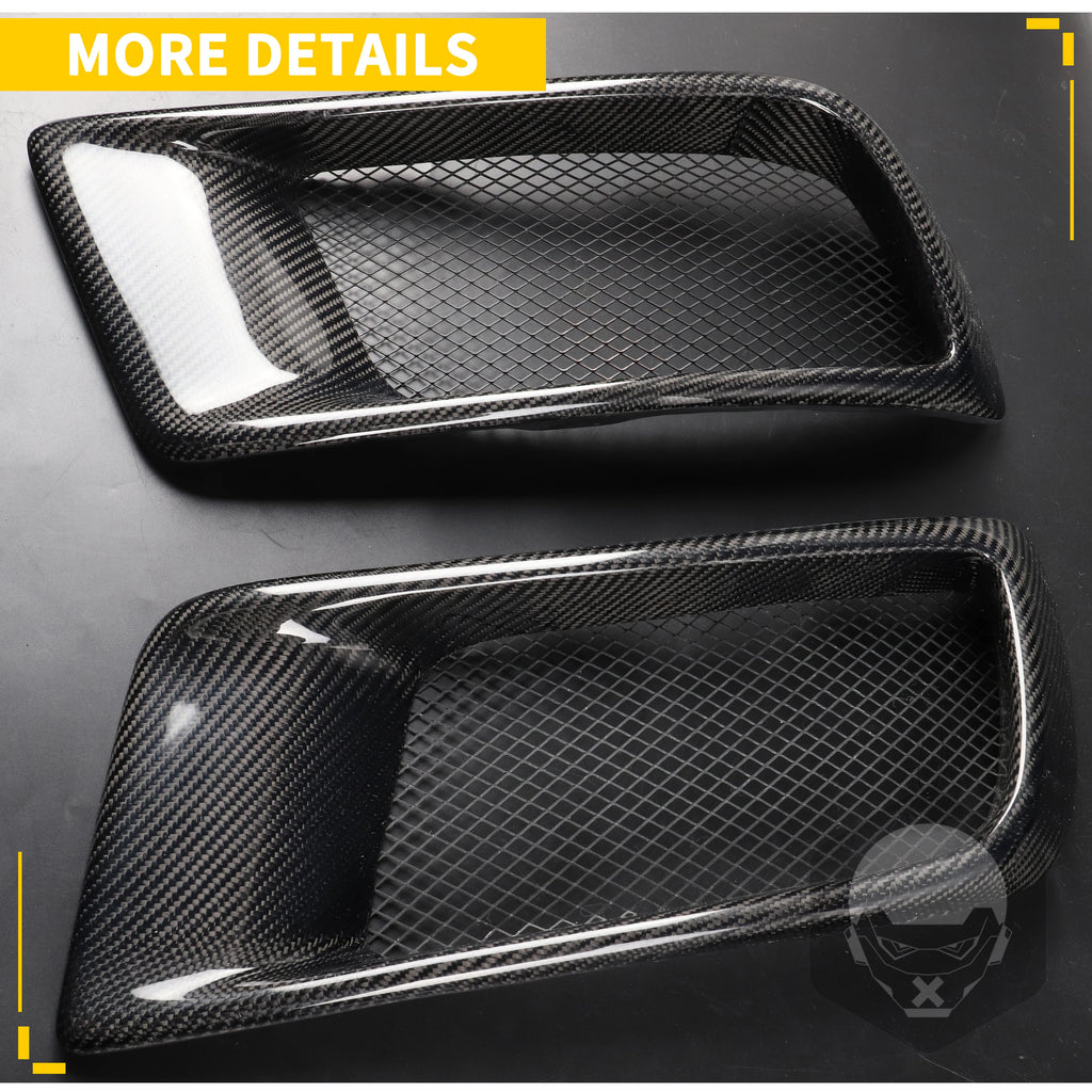 For Lancer Evolution EVO X 10 Gen 2008-2010 Ralliart Style Front Bumper Side Air Duct Intake Real Carbon Fiber Black 1 Pair