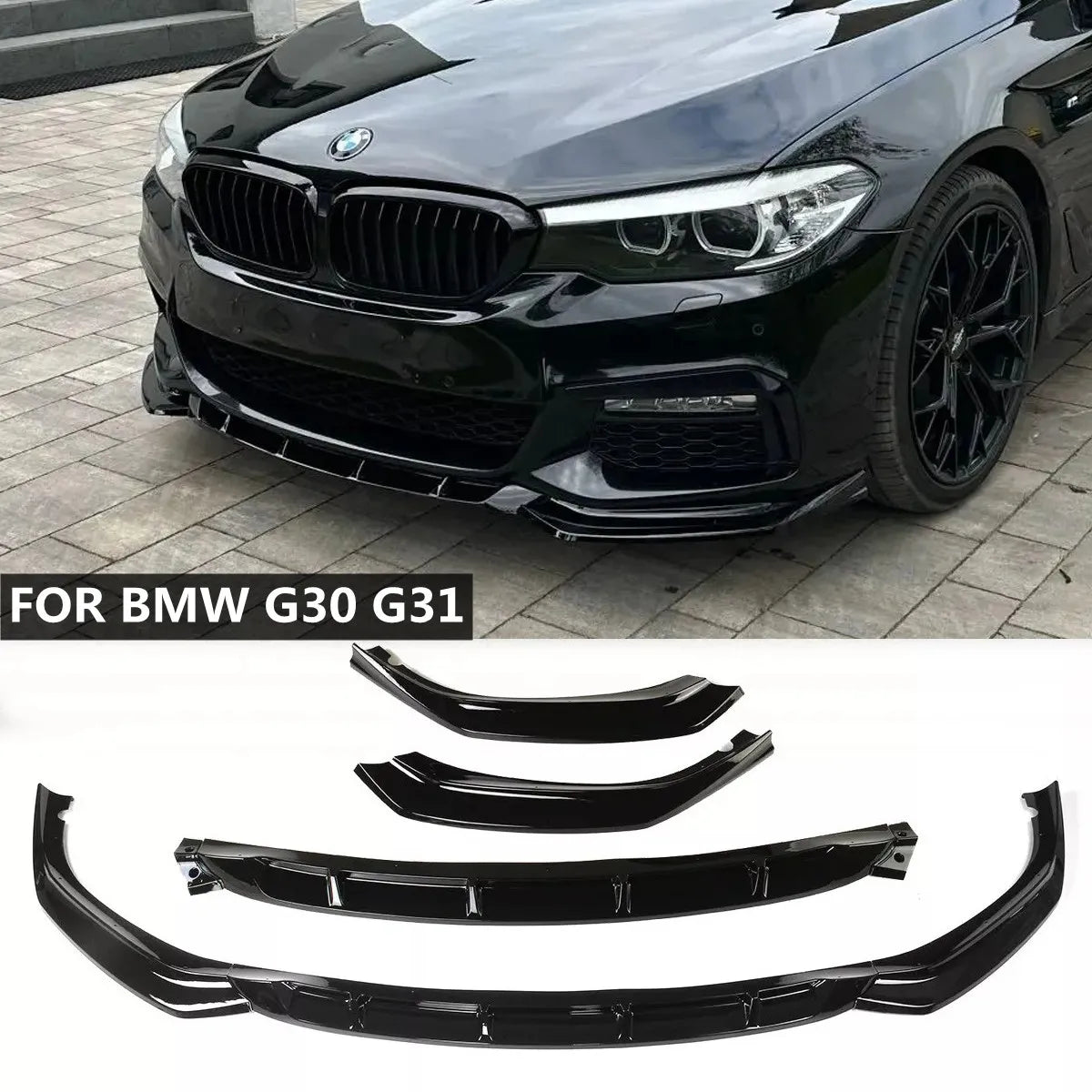 For BMW 5 Series G30 G31 520i 530i 540i M-Sport 2017-2020 Car Front Bumper Lip Spoiler Splitter Diffuser Bodykits Tuning Apron