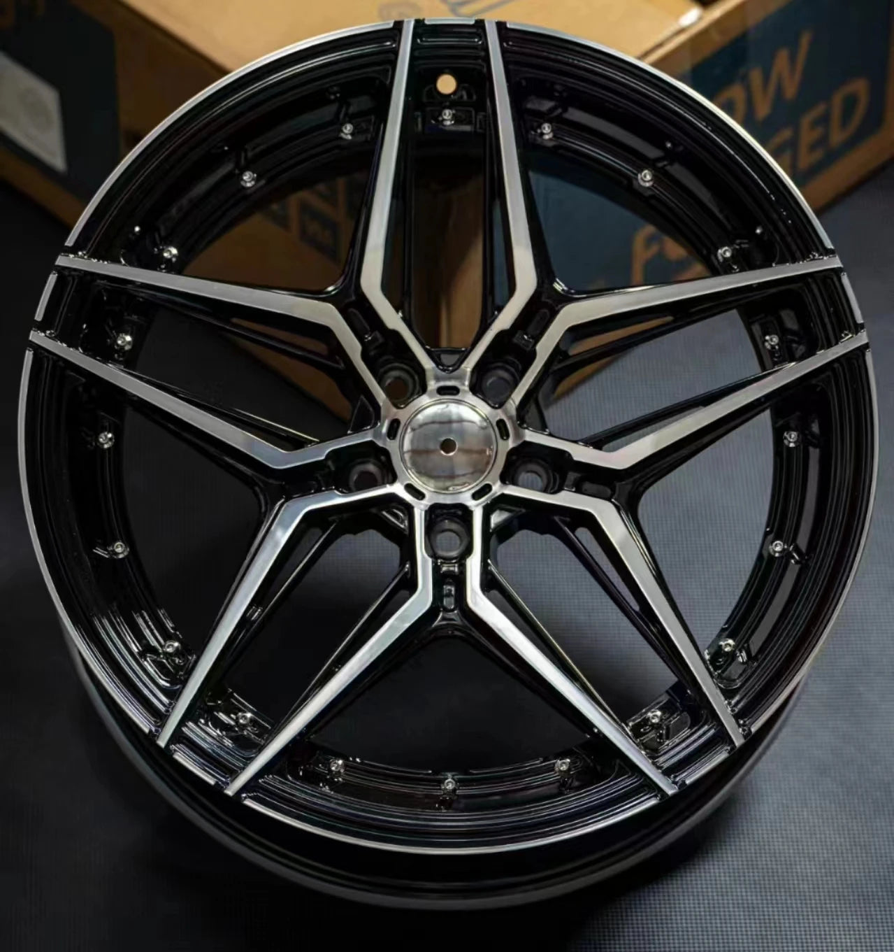 18-19 Inch Cast Aluminum Wheels 5 Hole Silver Black 5x98 5x100 5x108 5x112 5x114.3 5x120 PCD Deep Concave Lightweight Car Rims
