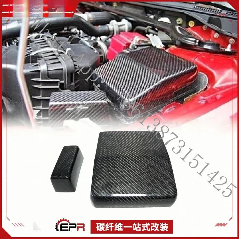 Suitable Lancer EVO X 2008 Carbon Fiber Engine Bay Dress-Up Fuse Box & Battery Cover