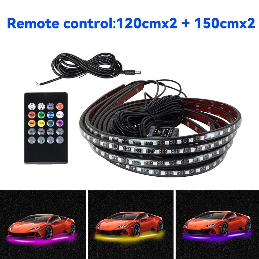 Car Charssis Flexible LED Strip Light LED Underbody APP Control RGB Neon Decorative Lamp For Honda Hyundai Kia Mercedes Benz VW