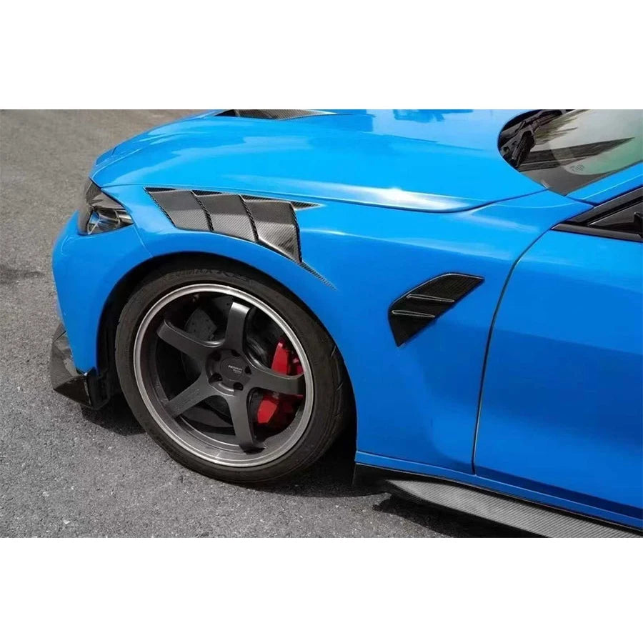 For BMW M3 M4 G80 G82 G83 Carbon Fiber Fender Bumper Retrofit the Carbon fiber replacement Openings leaf plate body kit