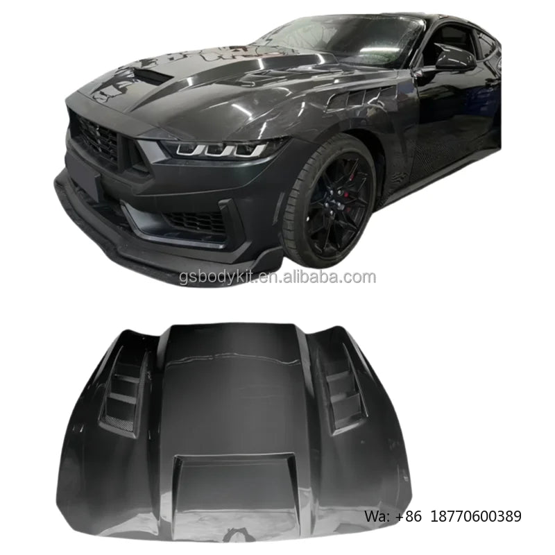 For Ford Mustang S650 GT Dark Horse 2024-2025 High-quality TF-style Carbon Fiber Vented Hood, Engine Cover, Body Kit