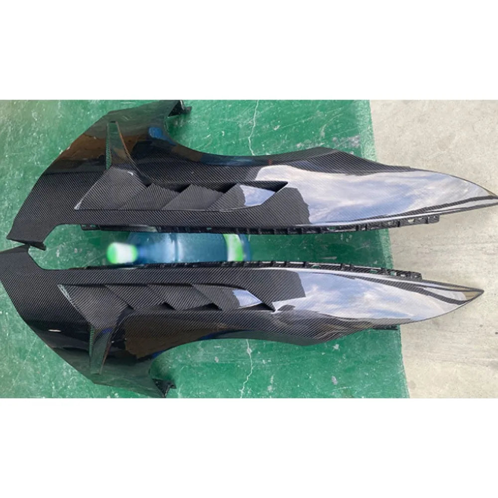 for Ford Mustang 2024+ Real Carbon Fiber Car Front Bumper Side Fender Fin Splitters Spoiler FRP Alpha Body Kits Accessories