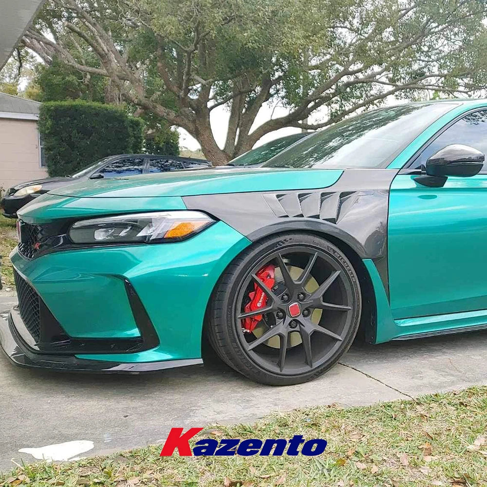 For Honda Civic Type R FL5 KZ Style Carbon Cooling Vented Front Fender 2pcs