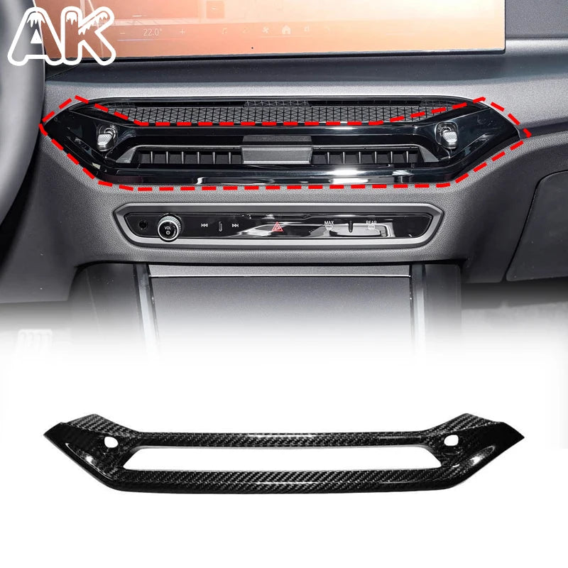 Real Carbon Fiber Central Dashboard Trim Cover For BMW 2 3 4 Series G42 G20 G22 G23 G26 M2 G87 M3 G80 G81 M4 G82 G83 2024-2025+