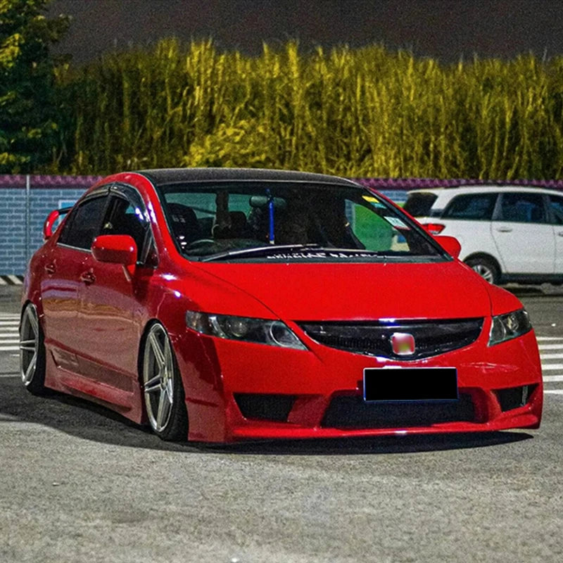 For Honda Civic 2006-2011 Auto Front Grille Racing Grills Car Upper Bumper Hood Mesh Body Kit Accessories ABS Carbon Fiber Grid
