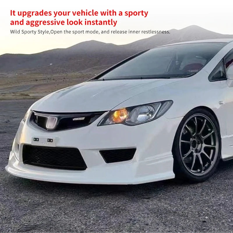 For Honda Civic 2006-2011 Auto Front Grille Racing Grills Car Upper Bumper Hood Mesh Body Kit Accessories ABS Carbon Fiber Grid