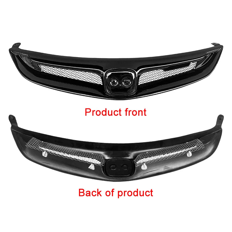 For Honda Civic 2006-2011 Auto Front Grille Racing Grills Car Upper Bumper Hood Mesh Body Kit Accessories ABS Carbon Fiber Grid