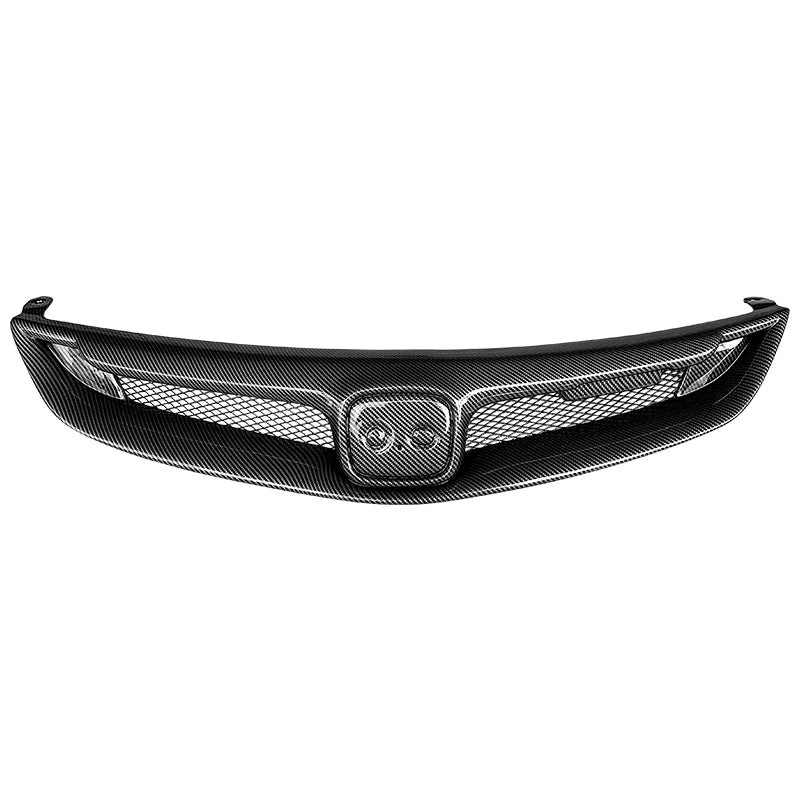 For Honda Civic 2006-2011 Auto Front Grille Racing Grills Car Upper Bumper Hood Mesh Body Kit Accessories ABS Carbon Fiber Grid