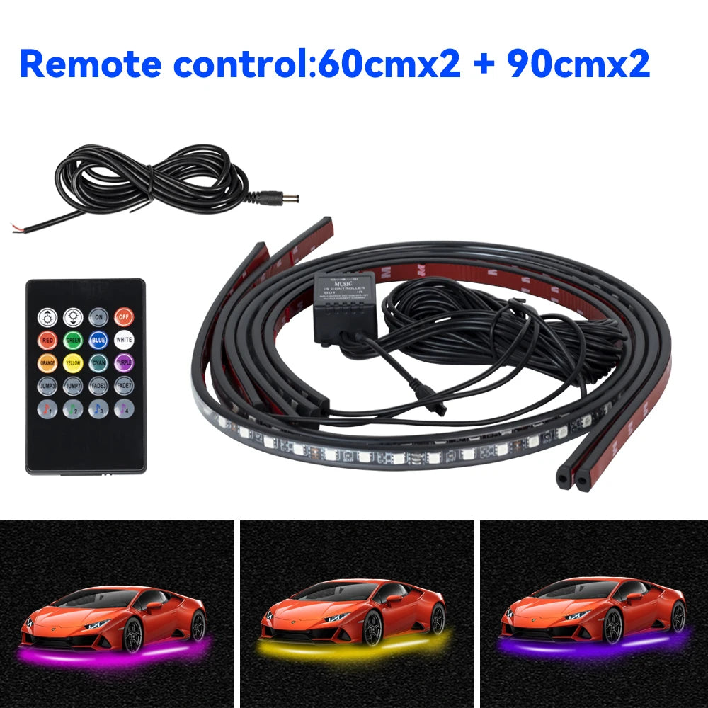 Car Charssis Flexible LED Strip Light LED Underbody APP Control RGB Neon Decorative Lamp For Honda Hyundai Kia Mercedes Benz VW