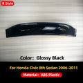 Rear Trunk Roof Spoiler Splitter For Honda Civic 8th Sedan 2006-11 Wing Tail Deflector Glossy Black Airfoil Tuning Trim Body Kit