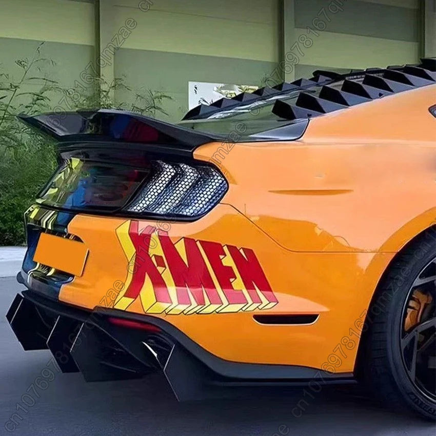 Car Rear Bumper Diffuser Fit For Ford Mustang 2018 2019 2020 2021 Body Kit Gloss Black Clip installation ABS Plastic