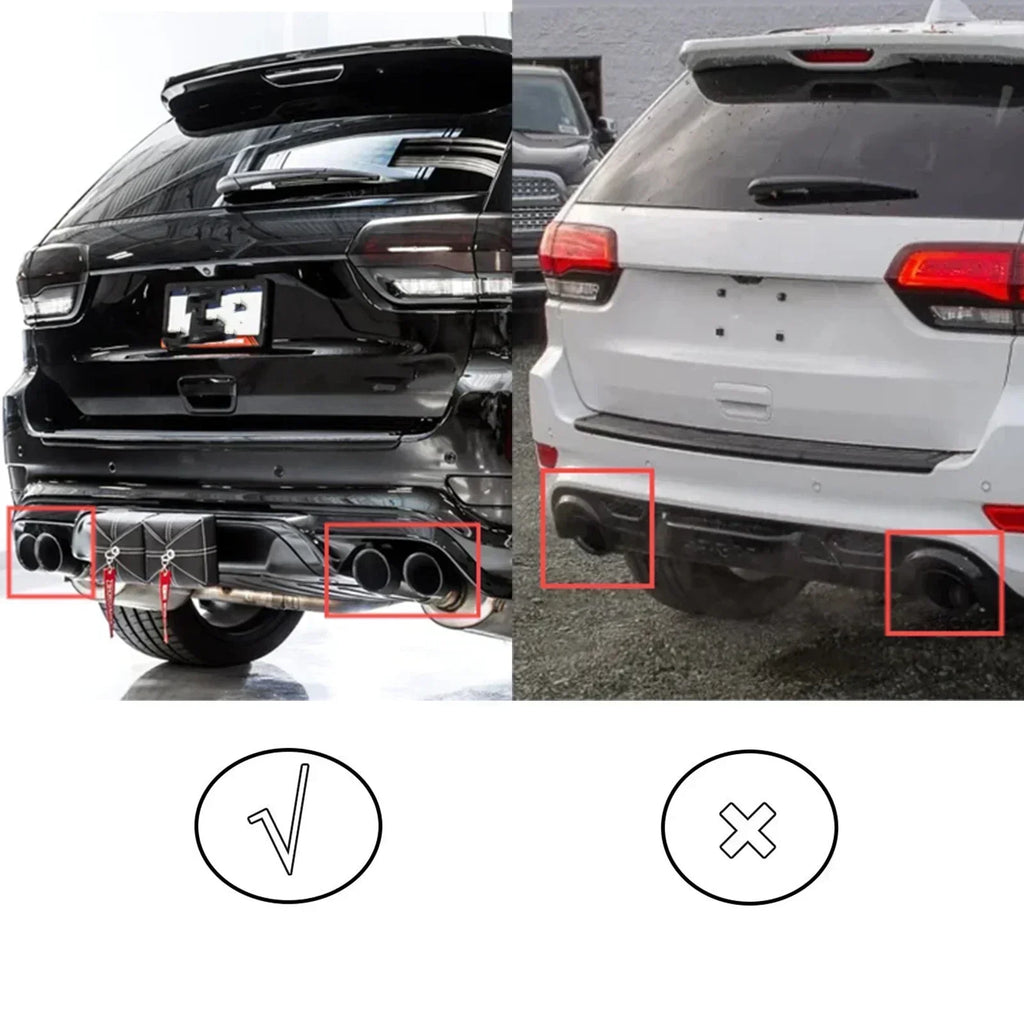 For Jeep Grand Cherokee SRT Model Modified With Four-Exhaust 2014-2022 (H Shaped Exhaust) Rear Bumper Diffuser Car Accessories