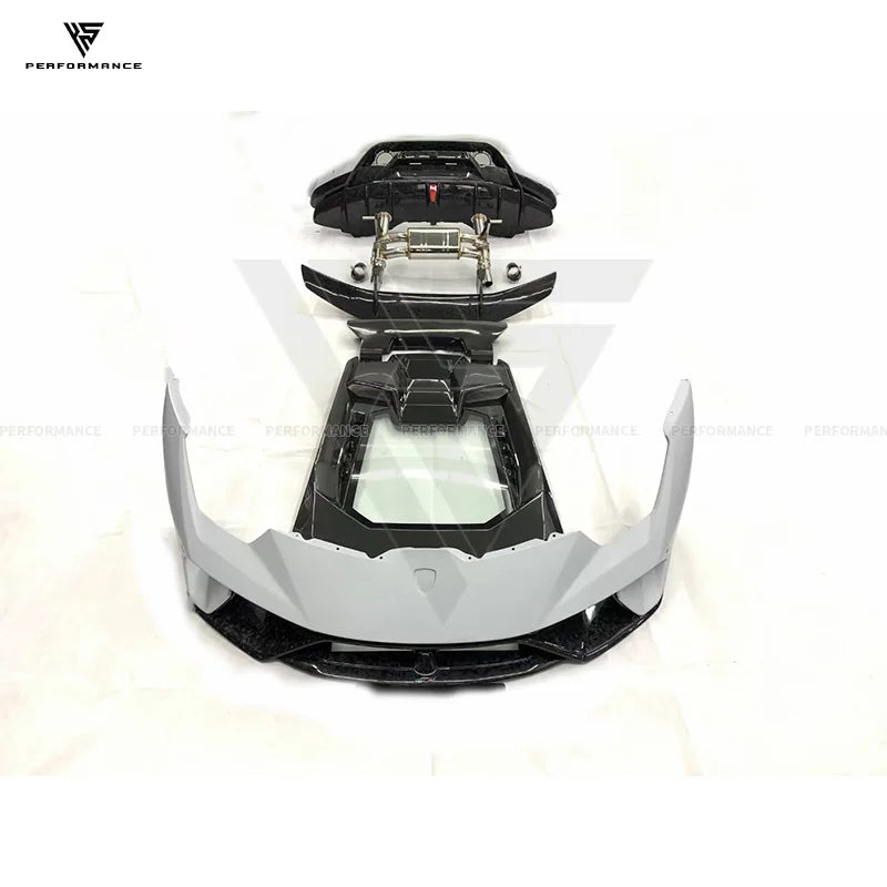 Performante Style Partial Dry Carbon Fiber Car Parts Body Kit With Bumper Hood Spoiler For Lambo Huracan LP580 LP610 2014-2018