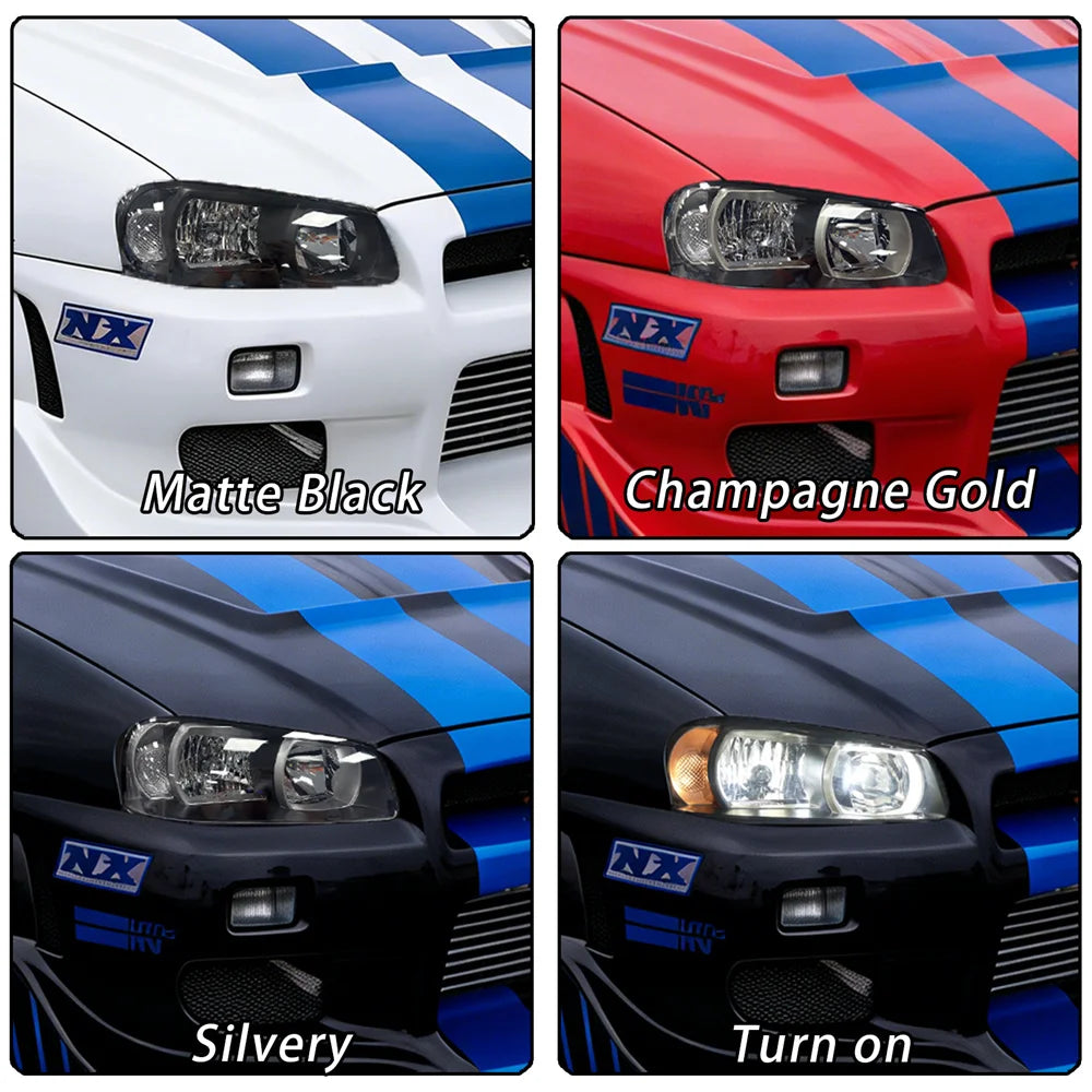 SINDAR OE Style Headlights Assembly For Nissan GTR R34 1999-2003, Pairs LED Head Lamp For Nissan Skyline ENR34/BNR34/GTT