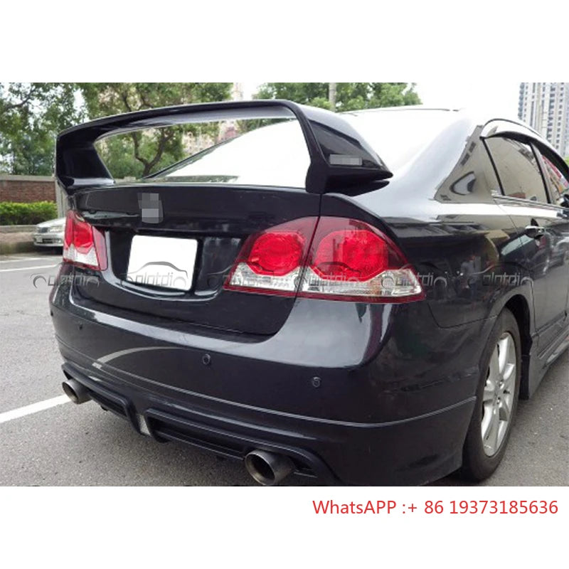 For Honda Civic 8th Gen FD2 2006+ M Style Carbon Fiber Spoiler Rear Trunk Lip Tail Wing for Type R Si Add M Winglet
