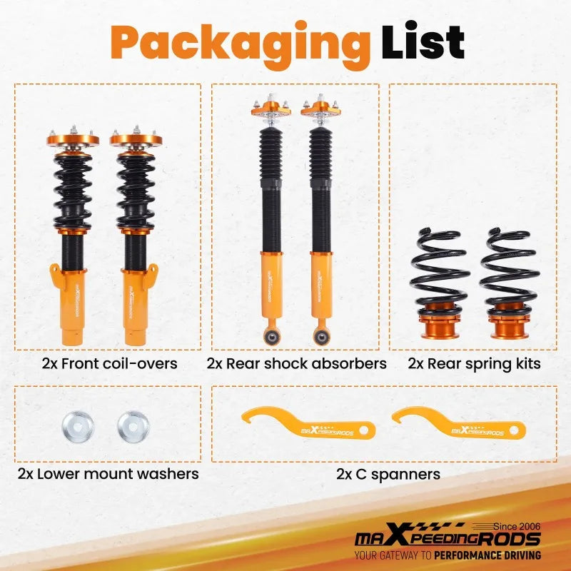 Height Adustable Coilovers Shocks Springs Kit for BMW E46 Suspension Shock Absorber Strut