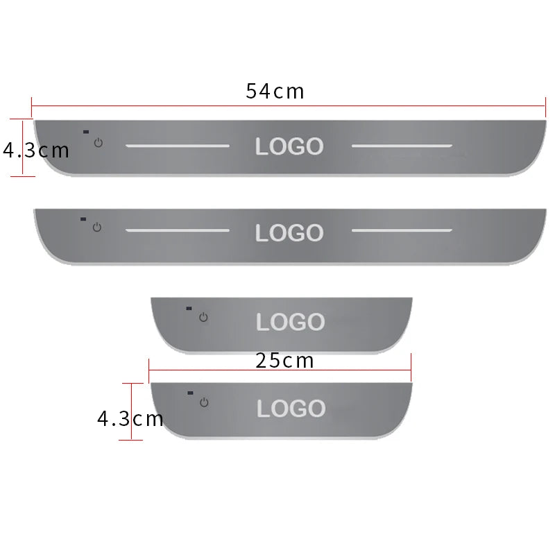 Customized For Ford ST Line Focus Fiesta Kuga Escape Car Welcome Door illuminated Sill Light Logo Lamp LED Car Pedal Decoration