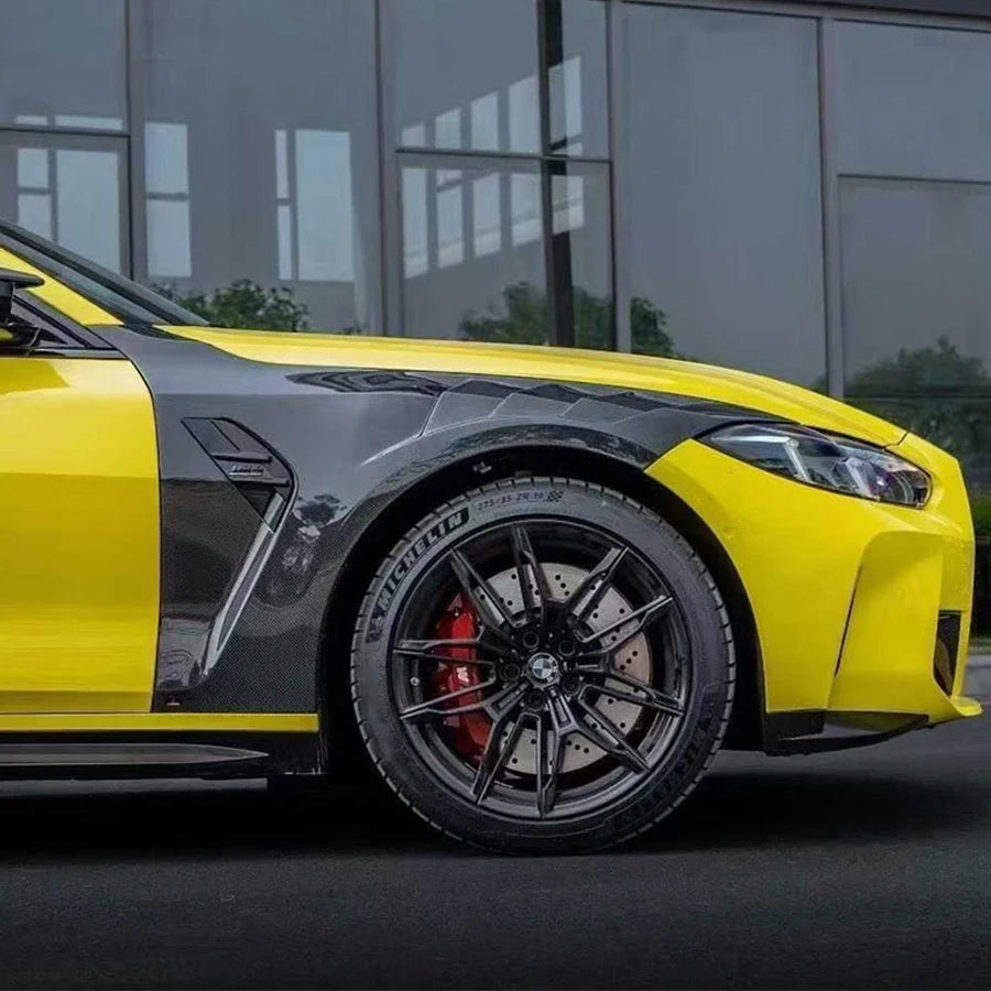 For BMW M3 M4 G80 G82 G83 Carbon Fiber Fender Bumper Retrofit the Carbon fiber replacement Openings leaf plate body kit