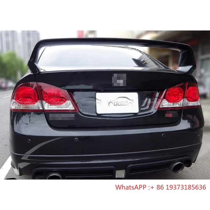 For Honda Civic 8th Gen FD2 2006+ M Style Carbon Fiber Spoiler Rear Trunk Lip Tail Wing for Type R Si Add M Winglet