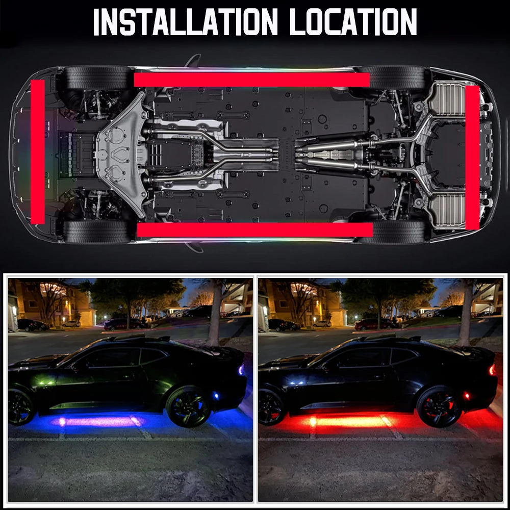 Car Charssis Flexible LED Strip Light LED Underbody APP Control RGB Neon Decorative Lamp For Honda Hyundai Kia Mercedes Benz VW