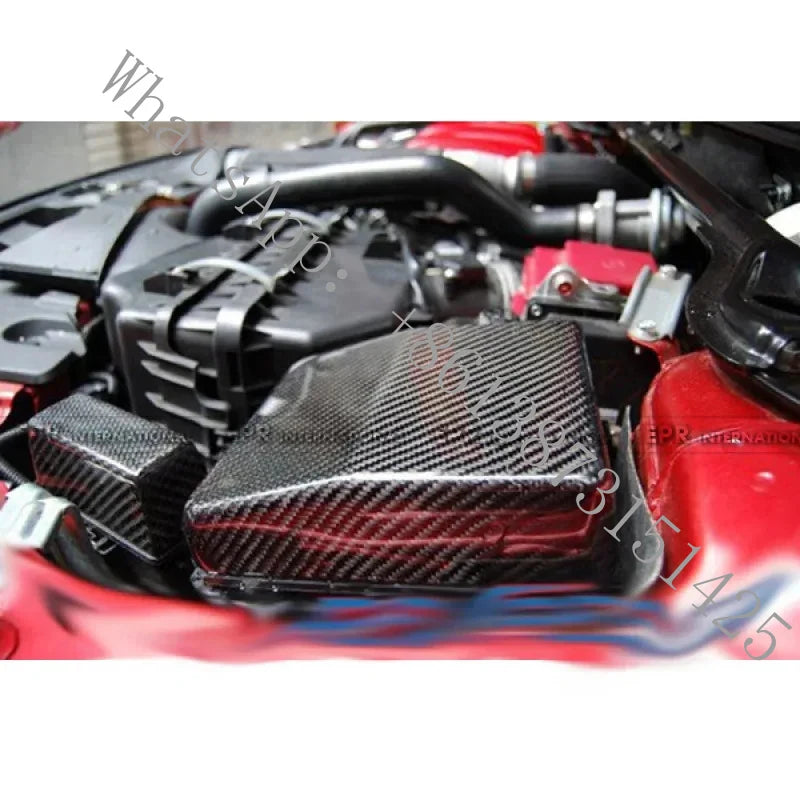 Suitable Lancer EVO X 2008 Carbon Fiber Engine Bay Dress-Up Fuse Box & Battery Cover