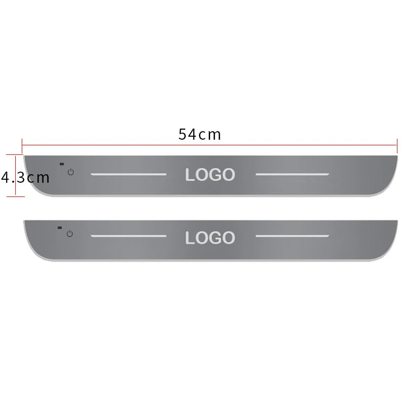 Customized For Ford ST Line Focus Fiesta Kuga Escape Car Welcome Door illuminated Sill Light Logo Lamp LED Car Pedal Decoration