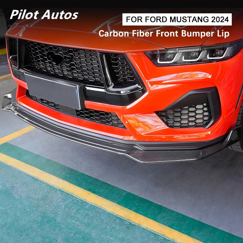 2024 2025 For Mustang GT Front Bumper Lip Genuine Carbon Fiber Exterior Decoration