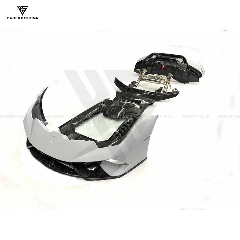 Performante Style Partial Dry Carbon Fiber Car Parts Body Kit With Bumper Hood Spoiler For Lambo Huracan LP580 LP610 2014-2018