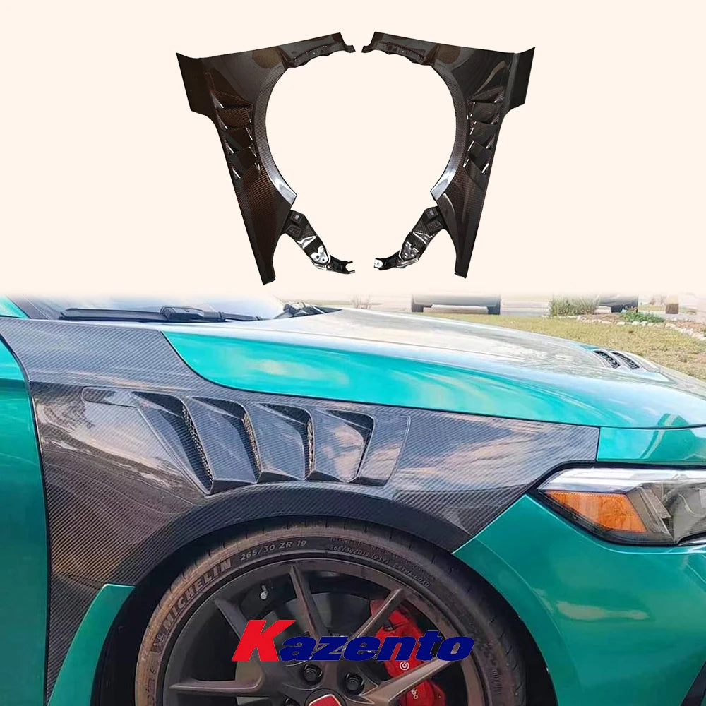 For Honda Civic Type R FL5 KZ Style Carbon Cooling Vented Front Fender 2pcs