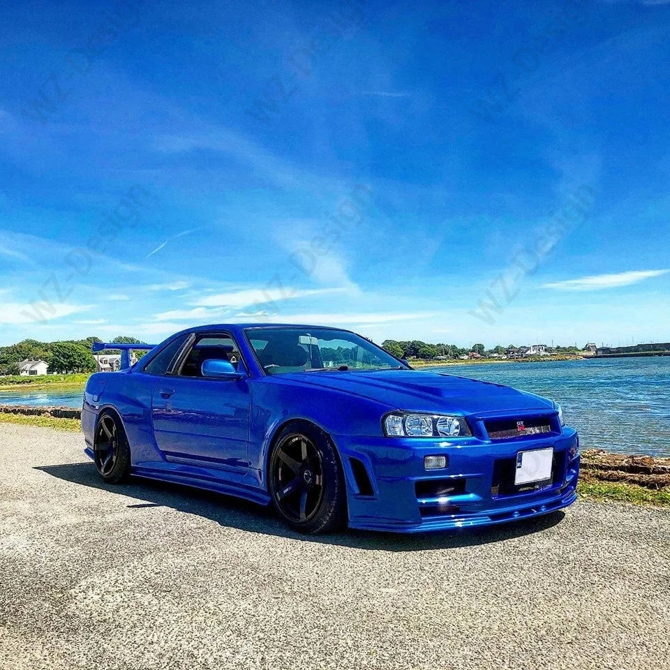Carbon Fiber Face Ztune Style Body Kit Fit For 1999-2002 Skyline R34 GTT 2D GTR Conversion  Aero Set