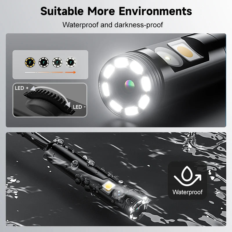 3 in 1 Phone Direct Endoscope Single Dual 1080P Camera for iPhone/Type-C/Android IP67 Waterproof Borescope Inspection Camera