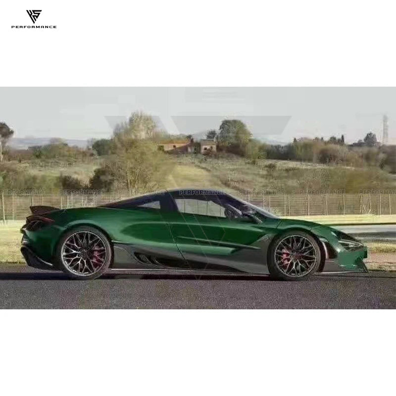 Topcar Style Dry Carbon Fiber Car Body Kit With Lip Spoiler Hood Side Skirts Diffuser For Mclaren 720S Coupe Carbon Kit