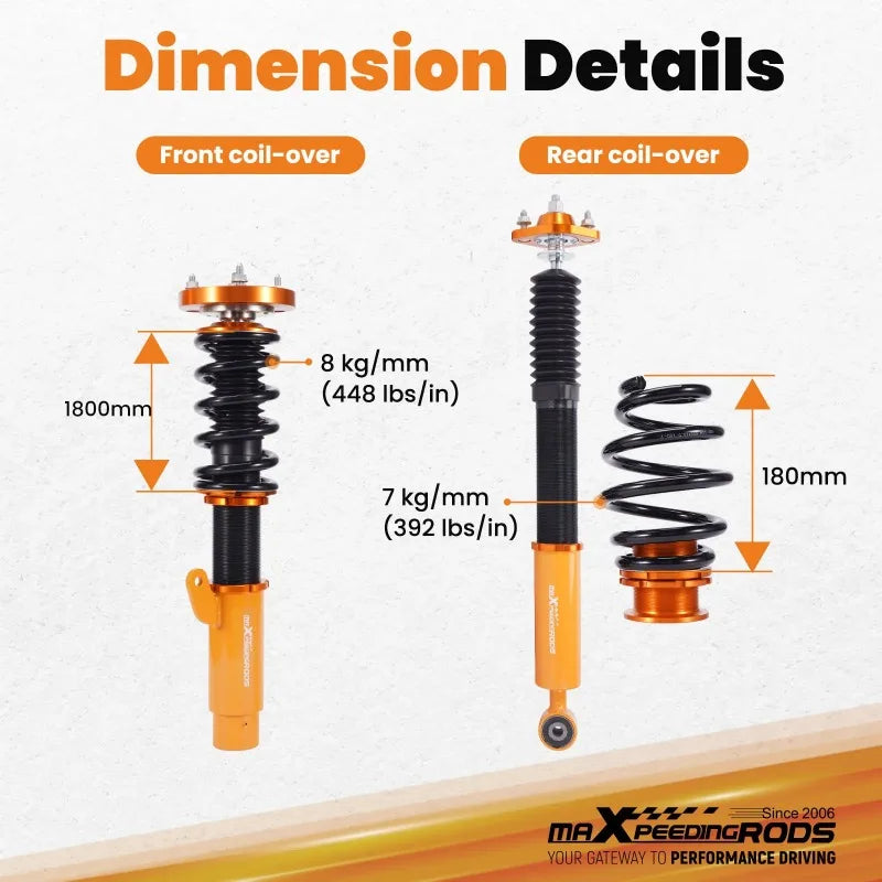 Height Adustable Coilovers Shocks Springs Kit for BMW E46 Suspension Shock Absorber Strut
