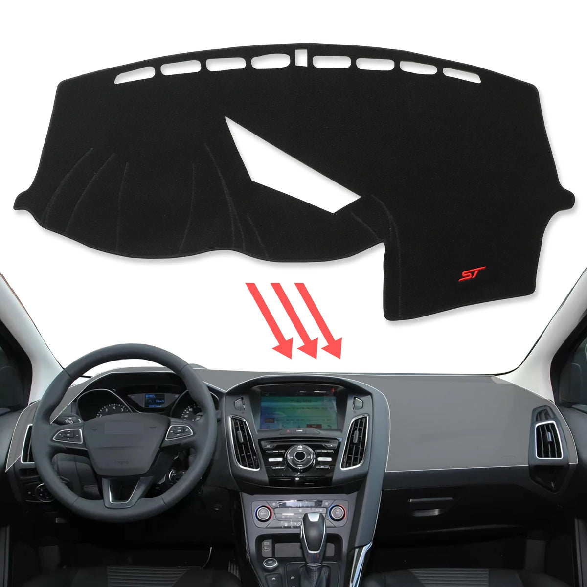 Car Dashboard Mat for Ford Focus ST RS 2012 2013 2014 2015 2016 2017 2018 Sunshade Protective Carpet Dash Mat Dashmat