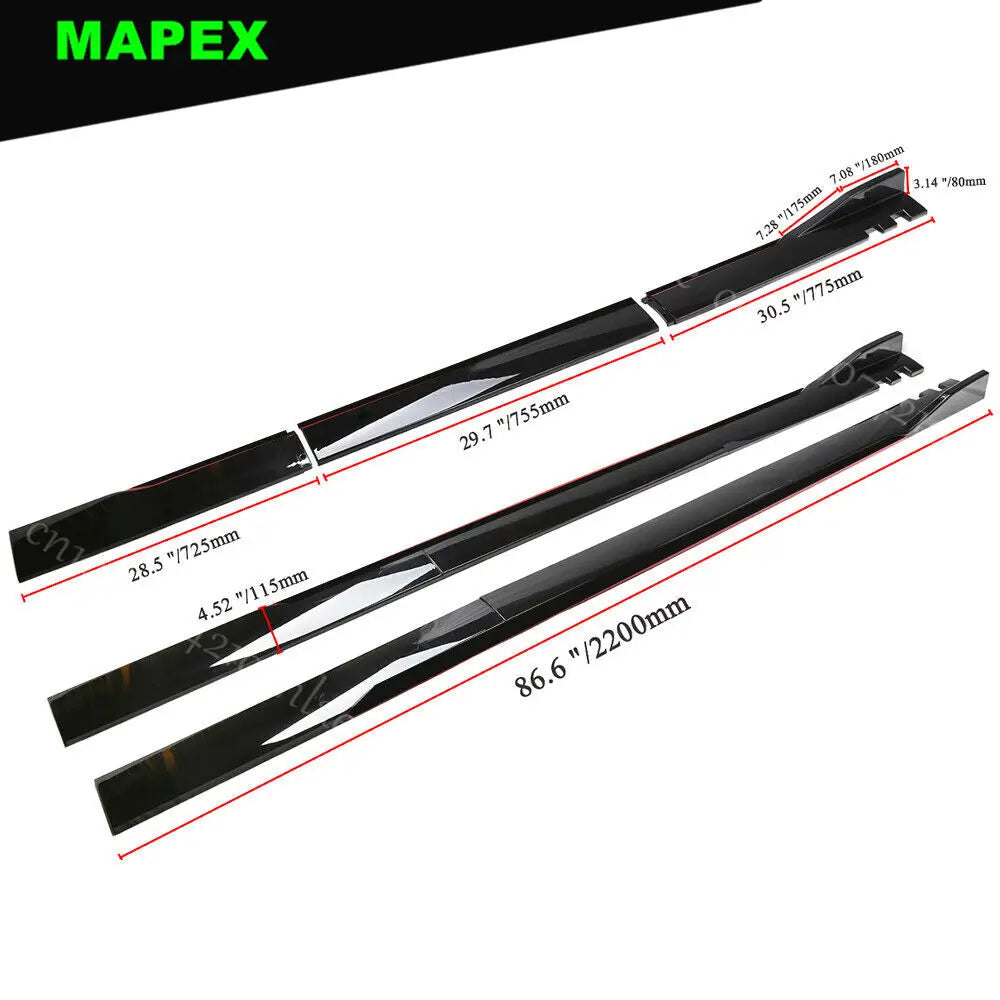 For Ford Focus ST SE RS Front Bumper Lip Spoiler Splitter Body Kit+ Side Skirt
