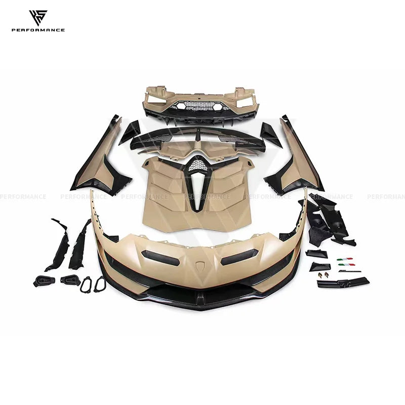 SVJ Style Dry Partial Carbon Fiber Car Parts Body Kit With Bumper Hood Exhaust For Lambo Aventador LP700 2011-2015 Carbon Kit