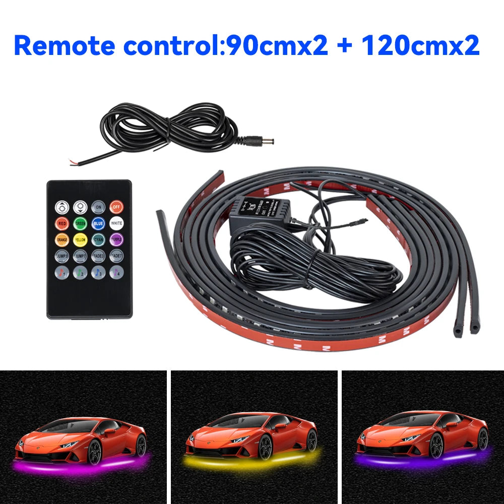 Car Charssis Flexible LED Strip Light LED Underbody APP Control RGB Neon Decorative Lamp For Honda Hyundai Kia Mercedes Benz VW