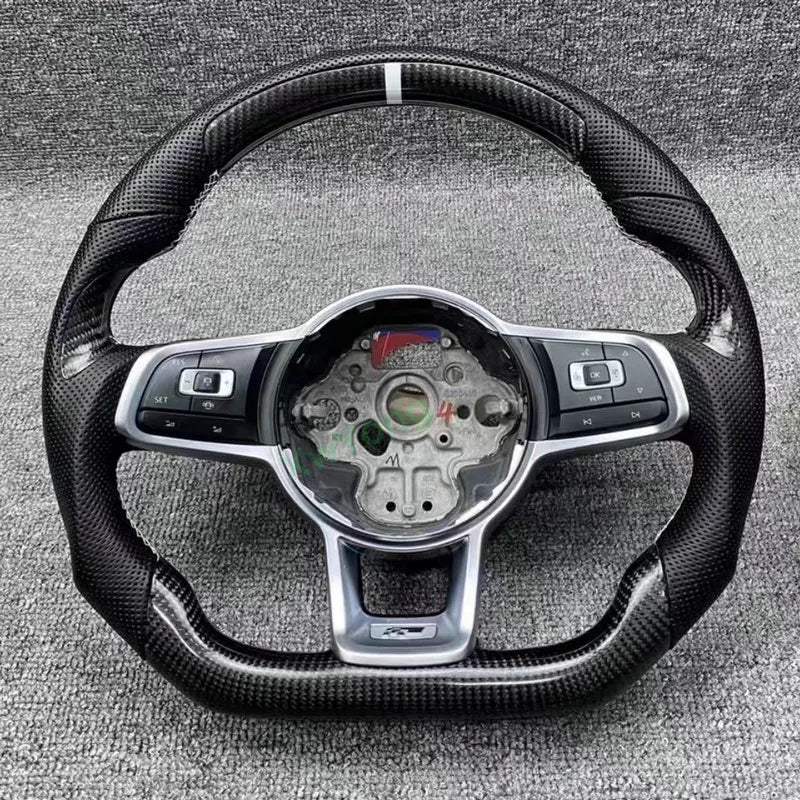100% Real Carbon Fiber Steering Wheel for VW Volkswagen Golf 7 Rline GTI GTS GTD GTE Polo GTI Scirocco T-ROC Tiguan